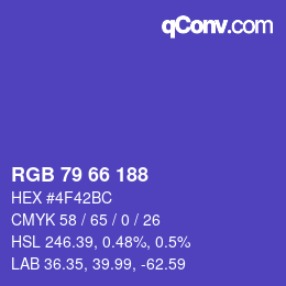 Color code: RGB 79 66 188 | qconv.com