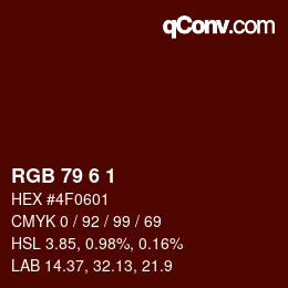 カラーコード: RGB 79 6 1 | qconv.com
