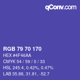Farbcode: RGB 79 70 170 | qconv.com