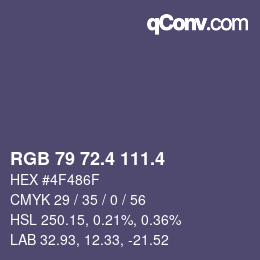 カラーコード: RGB 79 72.4 111.4 | qconv.com