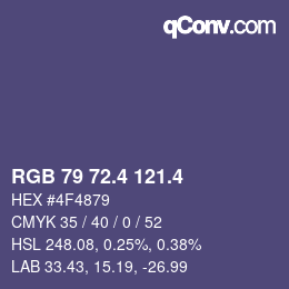 カラーコード: RGB 79 72.4 121.4 | qconv.com