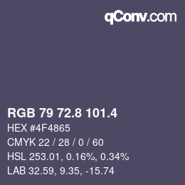 カラーコード: RGB 79 72.8 101.4 | qconv.com