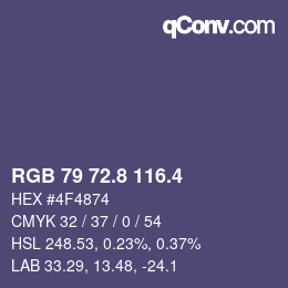 カラーコード: RGB 79 72.8 116.4 | qconv.com