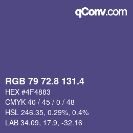 カラーコード: RGB 79 72.8 131.4 | qconv.com