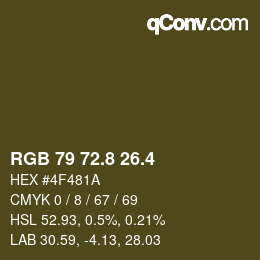 カラーコード: RGB 79 72.8 26.4 | qconv.com