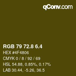 カラーコード: RGB 79 72.8 6.4 | qconv.com