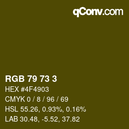 颜色代码: RGB 79 73 3 | qconv.com