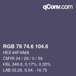 カラーコード: RGB 79 74.6 104.6 | qconv.com