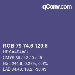 カラーコード: RGB 79 74.6 129.6 | qconv.com