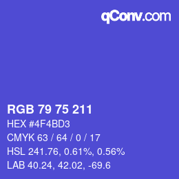 Color code: RGB 79 75 211 | qconv.com