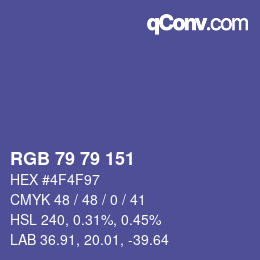 Color code: RGB 79 79 151 | qconv.com
