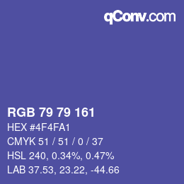 Color code: RGB 79 79 161 | qconv.com