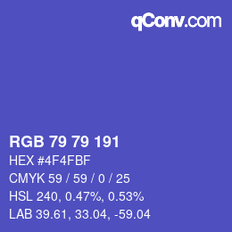 Color code: RGB 79 79 191 | qconv.com