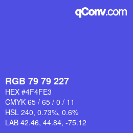 Color code: RGB 79 79 227 | qconv.com