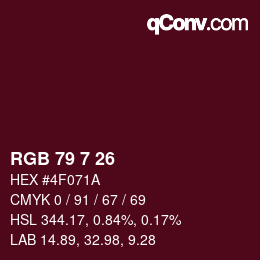 Color code: RGB 79 7 26 | qconv.com
