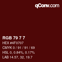 Color code: RGB 79 7 7 | qconv.com