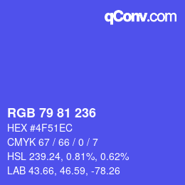 Color code: RGB 79 81 236 | qconv.com