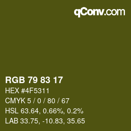 颜色代码: RGB 79 83 17 | qconv.com