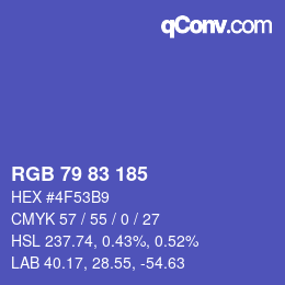 颜色代码: RGB 79 83 185 | qconv.com