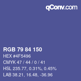 Color code: RGB 79 84 150 | qconv.com