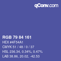 カラーコード: RGB 79 84 161 | qconv.com
