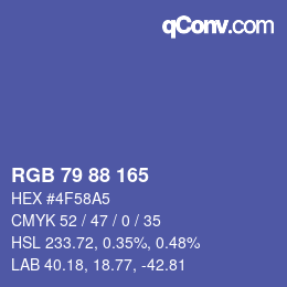 Color code: RGB 79 88 165 | qconv.com