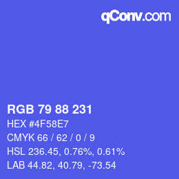 カラーコード: RGB 79 88 231 | qconv.com
