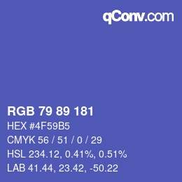 Color code: RGB 79 89 181 | qconv.com
