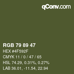 Farbcode: RGB 79 89 47 | qconv.com