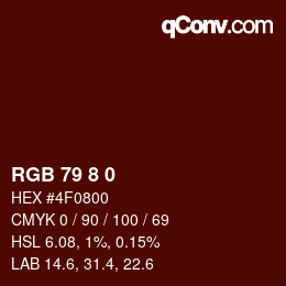 カラーコード: RGB 79 8 0 | qconv.com