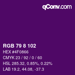 Color code: RGB 79 8 102 | qconv.com