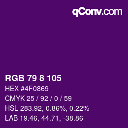 颜色代码: RGB 79 8 105 | qconv.com