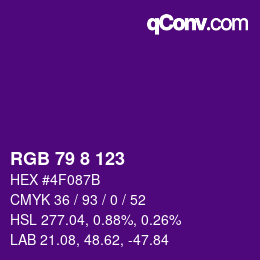 カラーコード: RGB 79 8 123 | qconv.com