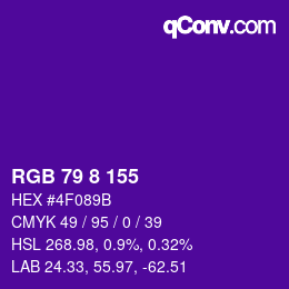 颜色代码: RGB 79 8 155 | qconv.com