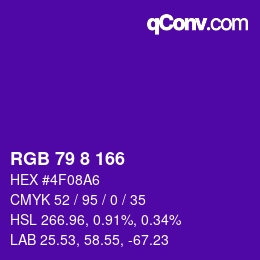 颜色代码: RGB 79 8 166 | qconv.com