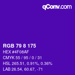 カラーコード: RGB 79 8 175 | qconv.com