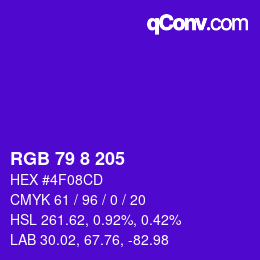 Color code: RGB 79 8 205 | qconv.com