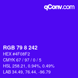 Color code: RGB 79 8 242 | qconv.com