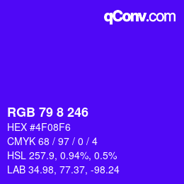 Color code: RGB 79 8 246 | qconv.com