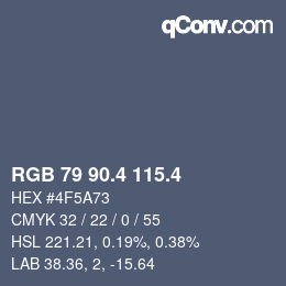 カラーコード: RGB 79 90.4 115.4 | qconv.com