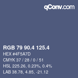 カラーコード: RGB 79 90.4 125.4 | qconv.com