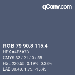 カラーコード: RGB 79 90.8 115.4 | qconv.com