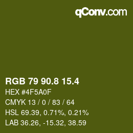カラーコード: RGB 79 90.8 15.4 | qconv.com