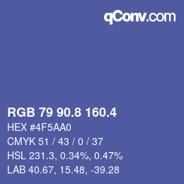 カラーコード: RGB 79 90.8 160.4 | qconv.com