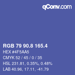 カラーコード: RGB 79 90.8 165.4 | qconv.com