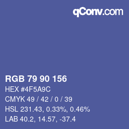 カラーコード: RGB 79 90 156 | qconv.com
