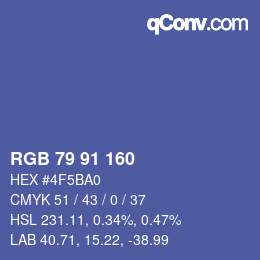 Color code: RGB 79 91 160 | qconv.com