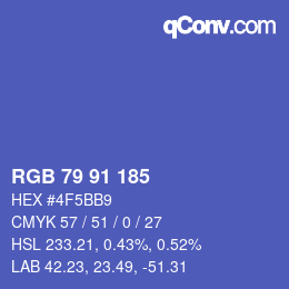 カラーコード: RGB 79 91 185 | qconv.com