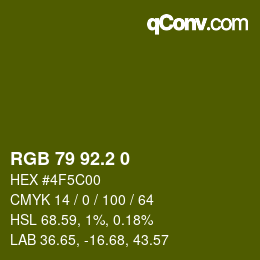 カラーコード: RGB 79 92.2 0 | qconv.com