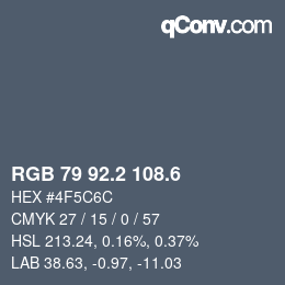 カラーコード: RGB 79 92.2 108.6 | qconv.com
